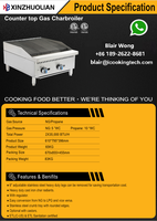 Barbecue à gaz commercial haut de gamme certifié ETL avec gril, plaque de cuisson et charbroiler, compatible gaz naturel/GPL, 2x30 000 BTU, prêt à l'emploi pour restaurants