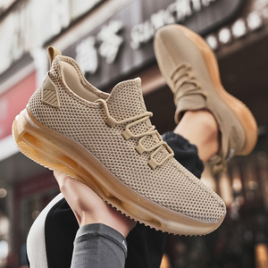 Chaussures de course sur route pour hommes, baskets de jogging, chaussures de trail, en tissu extensible minimaliste, maille respirante, à enfiler, athlétiques, à lacets, avec coussin d'air - Product Image 5