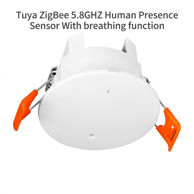 Tuya ZigBee 5.8GHz MmWave Radar Human Presence Sensor with Breathing Detection & Illuminance for Smart Lighting Automation