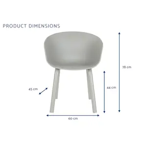 Sedia in Metallo PP 60X55X78 Grigio Chiaro - Product Image 4