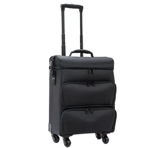 Manicure Nail Salon Furniture Wholesale Beauty Nail Soft Trolley Case With Drawers Travel Makeup Case