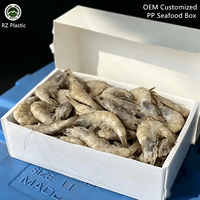 Boîte en PP ondulé pour huîtres, palourdes, moules et fruits de mer frais, pliable, respirante, fournisseur en gros OEM, boîte en carton alvéolé PP personnalisée