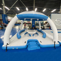 Plateforme de loisirs aquatiques gonflable chinoise, île flottante avec tente de camping, cabanes océaniques, piscine flottante gonflable
