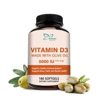 Gélules de vitamine D3 de qualité supérieure, favorisant la santé des dents et des os, stimulant la fonction musculaire, supplément de vitamine D3 125 mcg