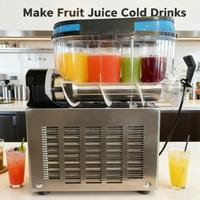 Mesin penyeduh es beku, pembuat Slushie, minuman beku, komersial, 2 tangki