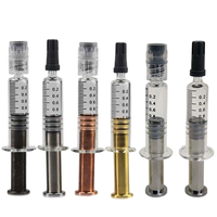 Seringue en verre standard de 1 ml avec embout Luer Lock, piston en métal argenté, outil de dosage gradué pour huile végétale