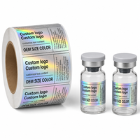 Personnalisez divers autocollants holographiques et étiquettes en vinyle imperméables pour les ampoules en verre de laboratoire de 3 ml, 5 ml et 10 ml.