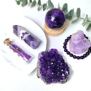 10 + ans d'expérience fournir de l'énergie spirituelle guérison cristal pierre brute sphère Bracelet grappe améthyste ensemble pour Souvenir - Product Image 2