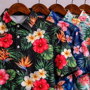 Breathable Moisture Wicking Quick Dry Quick Drying Anti-wrinkle Floral Printed Custom Golf Polo Shirts with <b>Embroidery</b> logo - Product Image 1