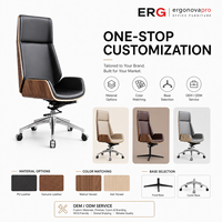 Chaise de bureau ergonomique à dossier haut avec réglage en hauteur et fonction d'inclinaison