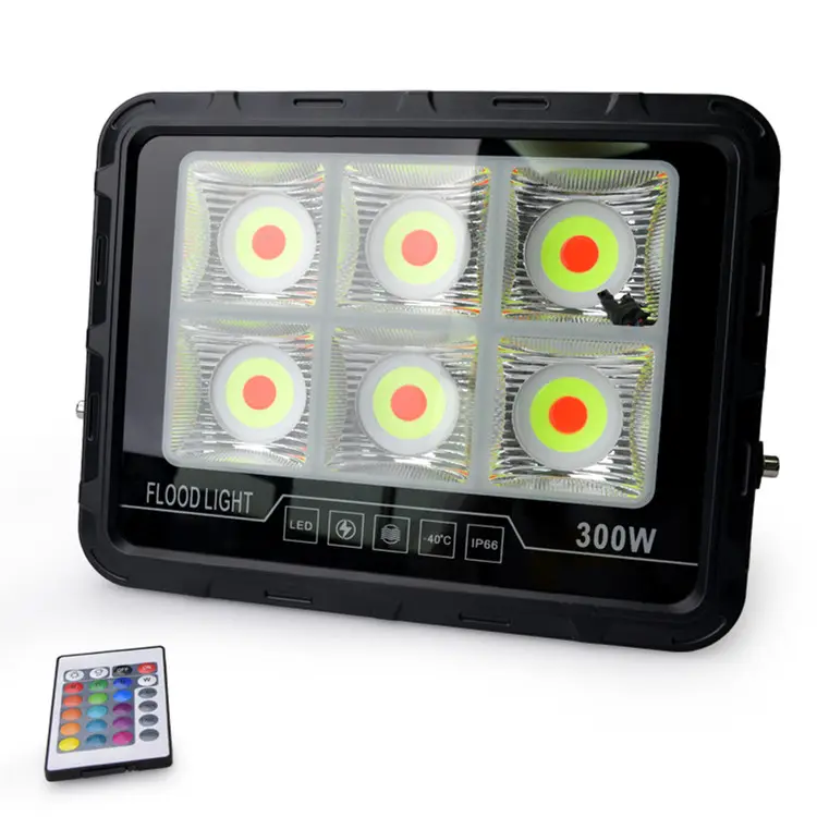 LED 7色RGB屋外防水COBフラッドライト照明ツリープロジェクションリモコンメモリ