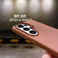 Étui de téléphone portable magnétique de luxe à texture tissée pour Samsung S22 S23 S24 S25 S26 Ultra, coque arrière antichoc avec aimant intégré