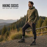 Chaussettes de camping personnalisées, chaussettes de marche en plein air, design mi-mollet avec zones contrastées talon et orteils