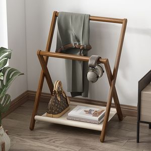 Porte-chapeaux et porte-manteaux autoportant en bois de chêne massif rustique antidérapant à grande capacité en gros - Product Image 2