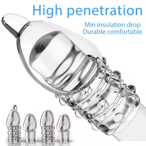 Penis Extender Sleeve Wieder verwendbare Kondome Silikon Eichel Abdeckung Spike Vergrößerung Cock Ring Erektion Erotische Sexspielzeug für Männer - Product Image 2