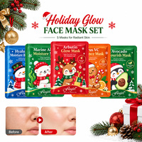 Masque facial de Noël en gros – 5 types de masques en tissu pour les fêtes, hydratants, éclaircissants et nourrissants – OEM ODM