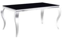 Ensemble de table à manger en marbre minimaliste de luxe doré Ensemble de tables à manger rectangulaires élégantes en acier inoxydable brillant Tables basses