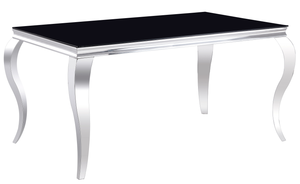 Vàng Sang Trọng Tối Giản Bằng Đá Cẩm Thạch Bàn Ăn Đặt Thanh Lịch Hình Chữ Nhật Sáng Bóng Thép Không Gỉ Bàn Ăn Đặt Bàn Cà Phê - Product Image 2