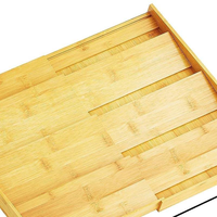 Organisateur de tiroir à épices en bambou, étagère extensible à 4 niveaux pour tiroir de placard, insert de rangement pour assaisonnements de cuisine