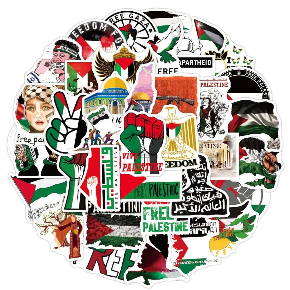 Stiker kustom pola stiker mobil Palestina stiker bendera Palestina tahan air untuk dekorasi