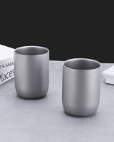 Set cangkir Titanium portabel tembok ganda, cangkir kamar mandi ramah lingkungan Titanium murni