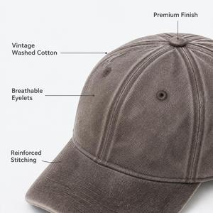 Custom Logo Vintage Washed Cotton Baseball Cap - 6 Panel Adjustable Unstructured <b>Dad</b> <b>Hat</b> for Brands and Wholesale Collections - Product Image 2