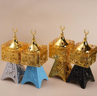 Vente chaude De Luxe Tour Eiffel Conception D'or Arabe Brûleur D'encens Moyen-Orient Non Électrique Creux Aroma Diffuseur Bougie