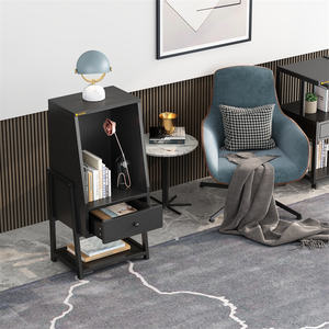 YQ FOREVER armoire de rangement en bois, Table de <span class=keywords><strong>chevet</strong></span>, rangement <span class=keywords><strong>Cube</strong></span> commode bibliothèque étagère chambre salon meubles - Product Image 4