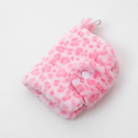 Portefeuille mini mignon en peluche imprimé léopard, style rétro, doux et moelleux, à trois volets, avec poche à monnaie zippée en fausse fourrure et fermeture à bouton-pression