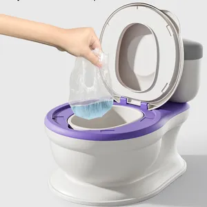 Realistic Potty Training Toilet With Life-Like Flush Button And Sound For Toddlers Kids Potty Chair With Toilet Tissue Dispenser