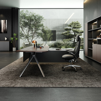 Ensemble de chaise de bureau de direction moderne de luxe léger et sain, avec armoire latérale simple et élégante en bois MDF et métal pour le classement