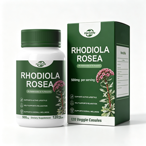 Capsules de Rhodiola Rosea OEM 500mg, 3% Salidrosides, 1% Rosavines, Complément Adaptogène pour l'Énergie et le Soutien Anti-Stress, 120 Capsules Végétales - Product Image 1