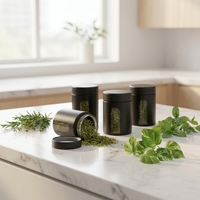 Contenants anti-odeurs (100 ml), bocaux avec couvercles hermétiques pour herbes, épices, thé, bocaux de stockage en verre avec protection UV