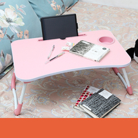 Bureau portable simple pour ordinateur portable, pliable et tendance, idéal pour l'apprentissage et le travail au lit, petit bureau confortable avec design antidérapant et ergonomique