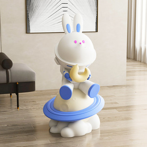 Planet Rabbit Floor Ornament Synthetic Resin Contemporary Living Room Decoration Single Piece Package - Product Image 1