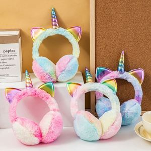 Nuevas Orejeras Infantiles de Invierno con Diseño de Unicornio, de Peluche y Piel Sintética, Ajustables y Cálidas para Niños - Product Image 3