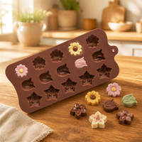 Cetakan Cokelat Silikon Motif Bunga, Cetakan Cokelat Silikon Banyak Lubang, Cetakan Permen Silikon Aman untuk Oven, Cetakan Praline Silikon untuk Pesta, Cetakan Permen Silikon Motif Mawar