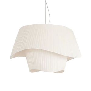 White Fabric Chandelier Round Led <b>Light</b> Source Single Head Vintage Style For Living Room Bedroom <b>Dining</b> Room - Product Image 1