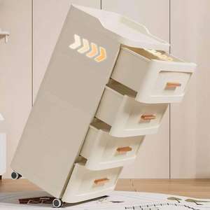 Armoires de rangement à <span class=keywords><strong>4</strong></span> niveaux pour la maison avec <span class=keywords><strong>tiroirs</strong></span>, portables, durables, empilables, organisateurs de rangement en <span class=keywords><strong>plastique</strong></span> avec roulettes - Product Image 2