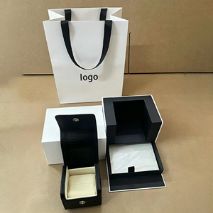 Coffret de luxe noir en cuir pour montres, boîte d'emballage complète avec logo, étuis et boîtes de voyage pour montres homme et femme - Product Image 1