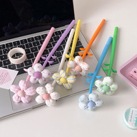 Stylo gel anti-stress en forme de fleur en tissu, cadeau créatif pour la fête des enseignants