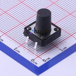 TS-1003-BR11516 Tactile Switch Through hole-4P,12x12mm Switch Single Pole Single Throw Round Button 1.6N Through Hole - Product Image 1