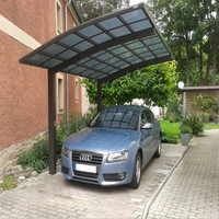 Abri de voiture moderne en aluminium avec toit en polycarbonate, portique métallique portable, garages et abris de voiture