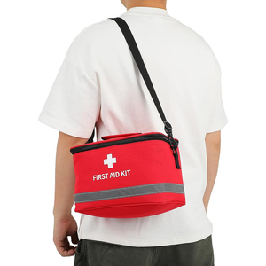 <b>Red</b> Shoulder Medicine Pouch Portable First Aid <b>Bag</b> Empty Medical Storage <b>Bag</b> First Aid Organizer for Camping Hiking Home Travel - Product Image 1