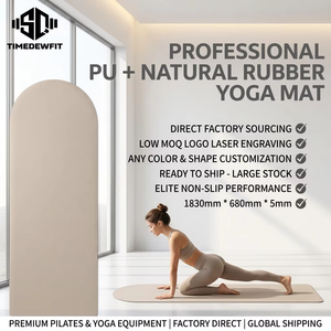 Tapis de yoga en gros durables semi-ovales incurvés en PU et caoutchouc naturel, écologiques, antidérapants, pour fitness, maison, Pilates, studio - Product Image 2