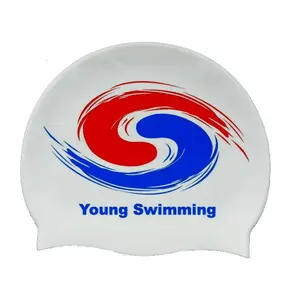 실리콘 수영 모자 주문 로고 투명한 수영 모자