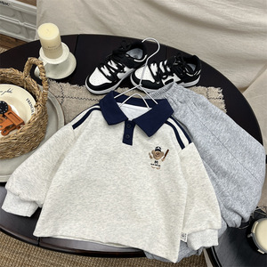 <span class=keywords><strong>Polo</strong></span> brodé personnalisé pour garçons, pull de printemps pour bébé, nouvelle collection 2026, vêtements pour enfants, style coréen, dessin animé, vêtements d'extérieur en coton - Product Image 2