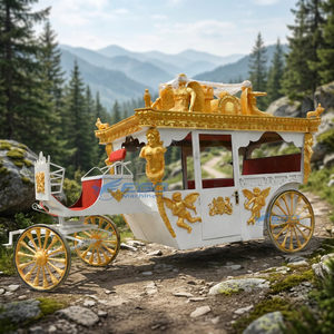 2026 Carrosse de Cendrillon de Princesse Doré Sculpté pour Mariage et Visites Touristiques, Carrosse Royal Électrique, Carrosse de Visite Électrique - Product Image 1