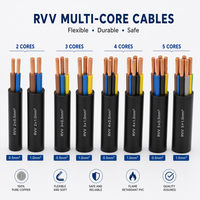 Câble d'alimentation en cuivre toronné RVV 2-4 conducteurs 0,75-16 mm² isolé en PVC, fil électrique 300V pour usage industriel