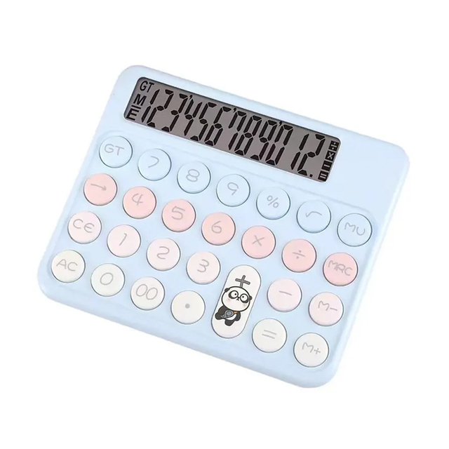 Extra Large 12-Digit LCD Display Electronic Office Calculator with Auto Sleep Function Multi-Color Desktop Version